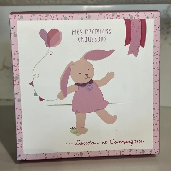 Doudou Et Capagnie Bunny Baby Crib Shoes Slippers - Picture 4 of 5